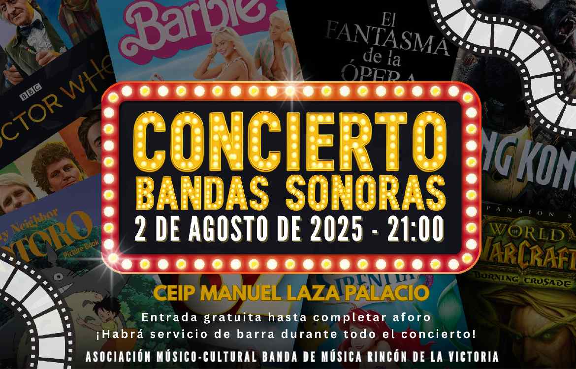 Rincón de la Victoria celebrará el Concierto de Bandas Sonoras con piezas icónicas del cine el próximo 2 de agosto
