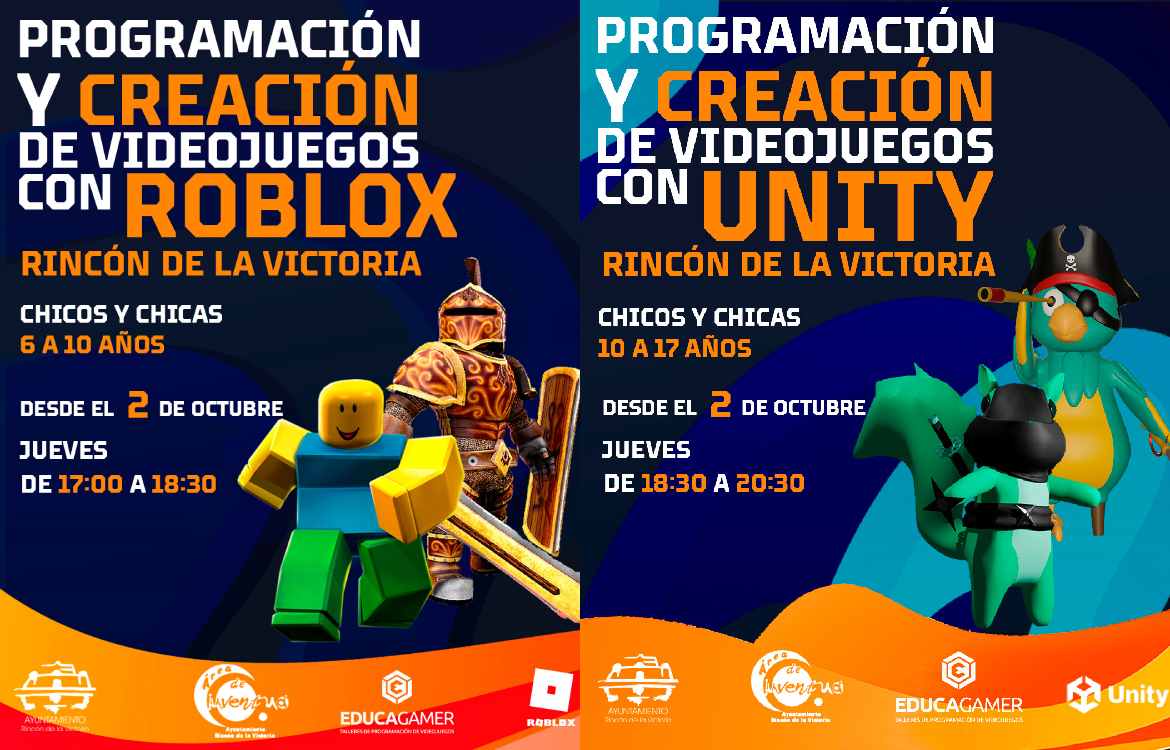 Rincón de la Victoria lanza una nueva oferta formativa para jóvenes en programación y creación de videojuegos con ROBLOX STUDIO y UNITY