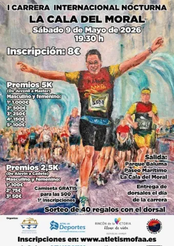 La I Carrera Internacional Nocturna La Cala del Moral tiene abierto el plazo de inscripciones hasta el 3 de mayo